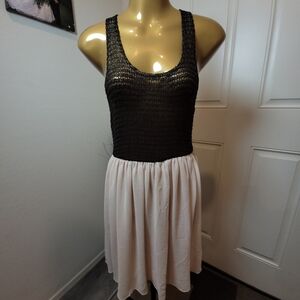 Audrey Black and Cream Mini Dress